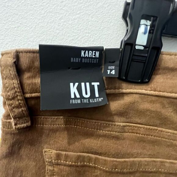 Kut From The Kloth Karen Stretch Baby Bootcut Corduroy Cognac, Size 14, NWT - Picture 9 of 9